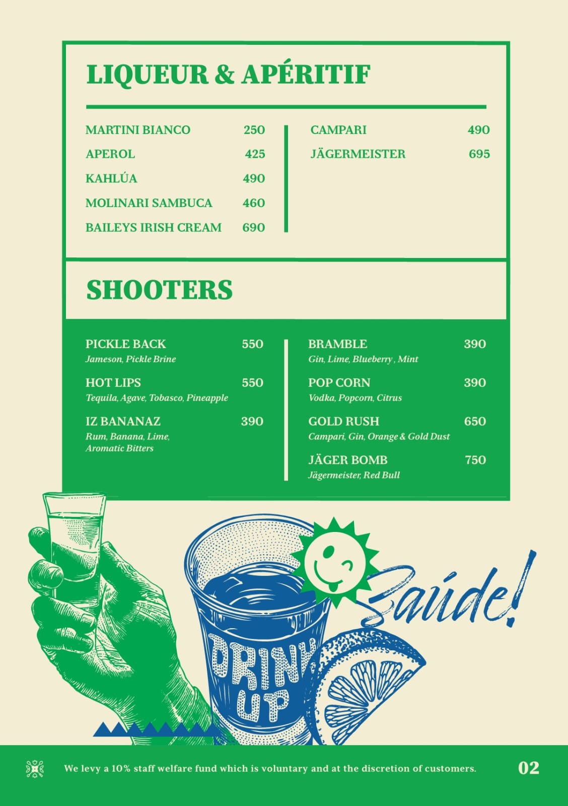 Bar Menu page 2