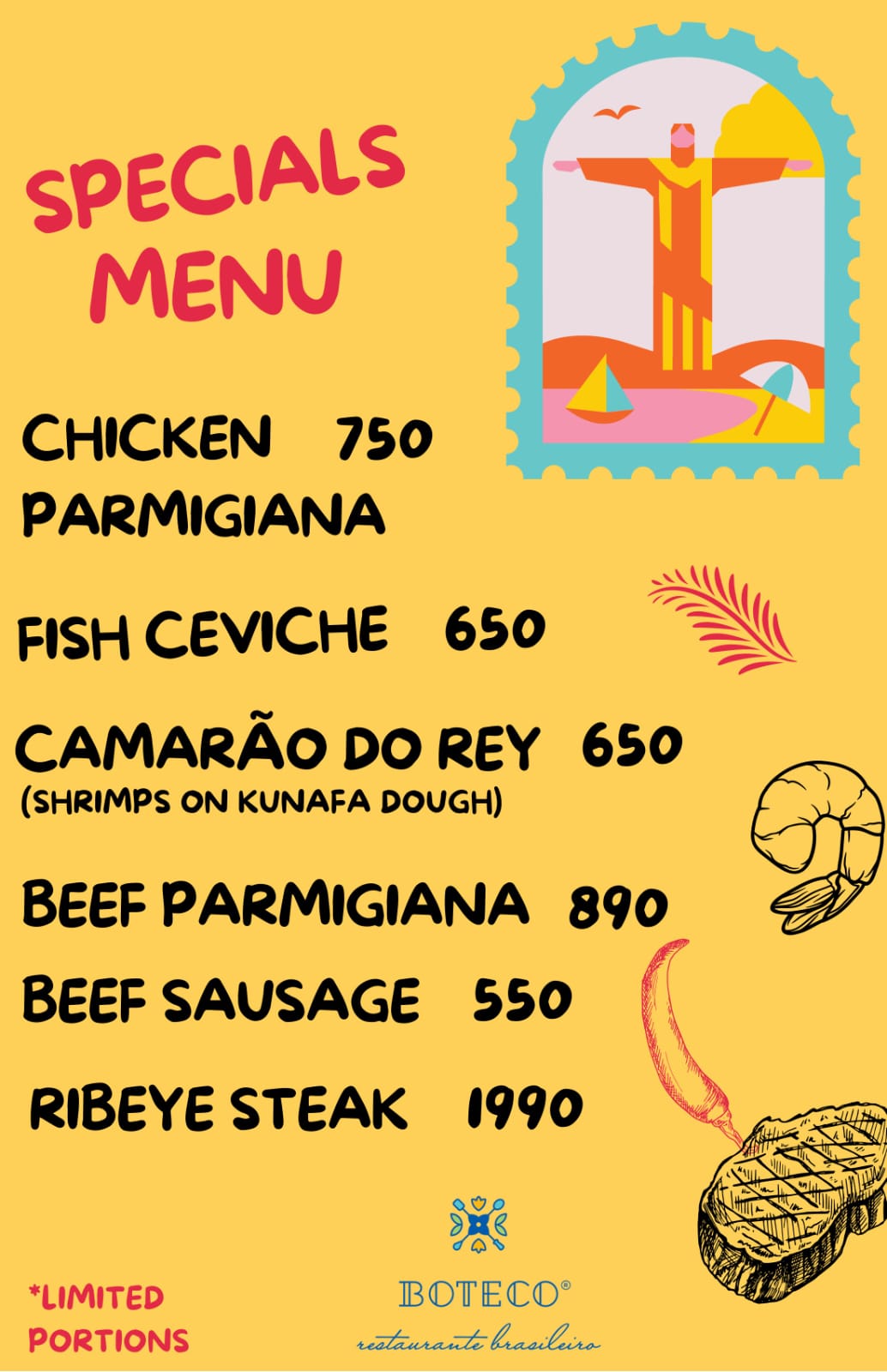 Specials Menu page 1